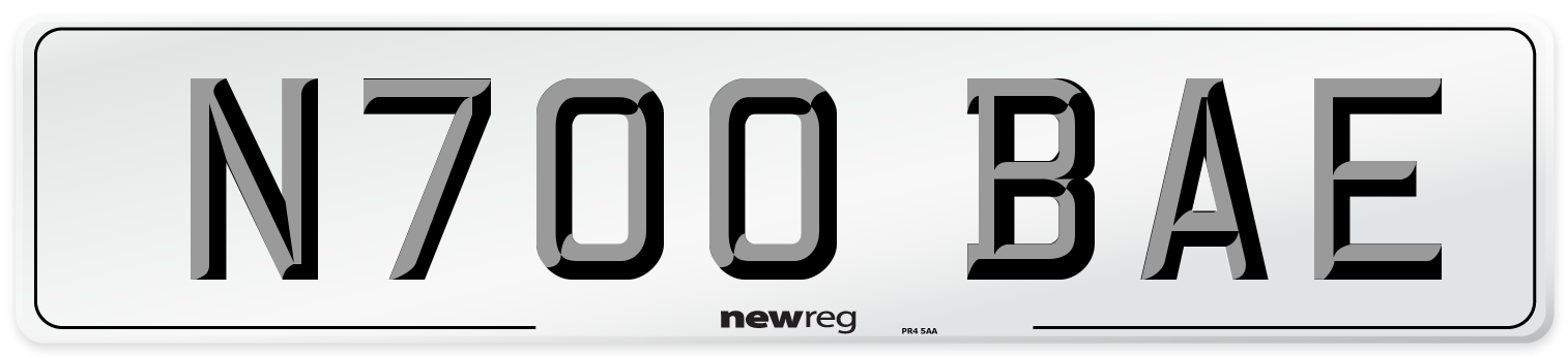 N700 BAE Number Plate from New Reg